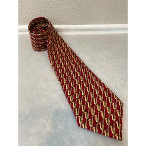 Marco Polo Red & Gold Saxophone Italian Style Necktie